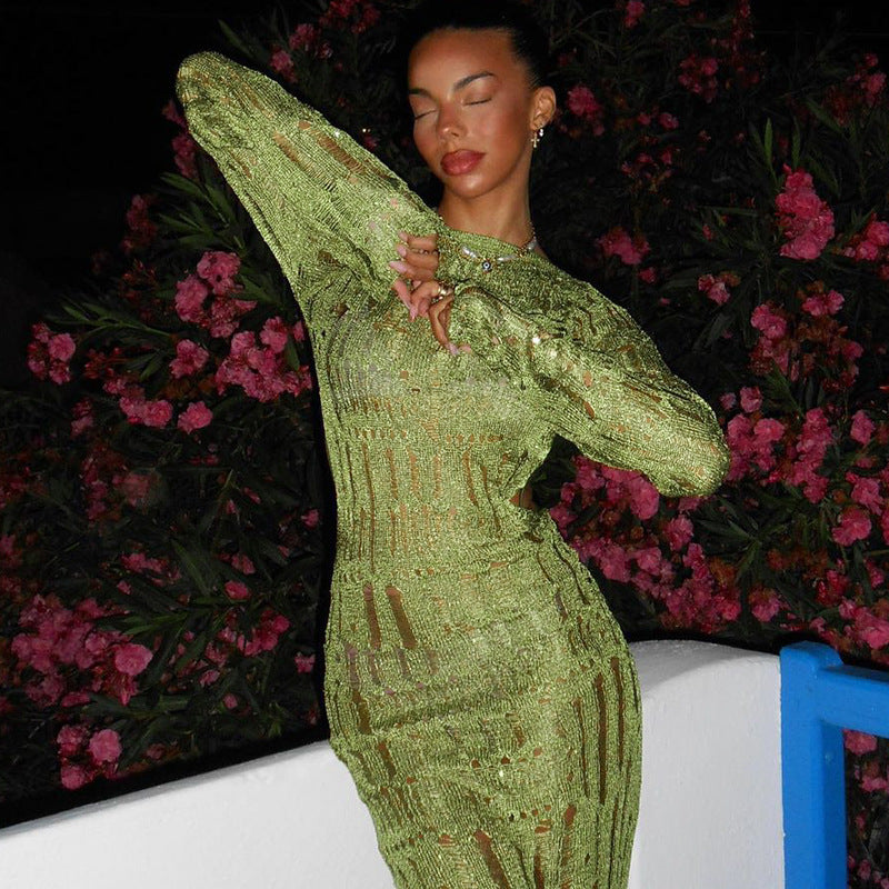 Women’s Elegant Long Woolen Dress – Warm & Sophisticated Winter Fashion