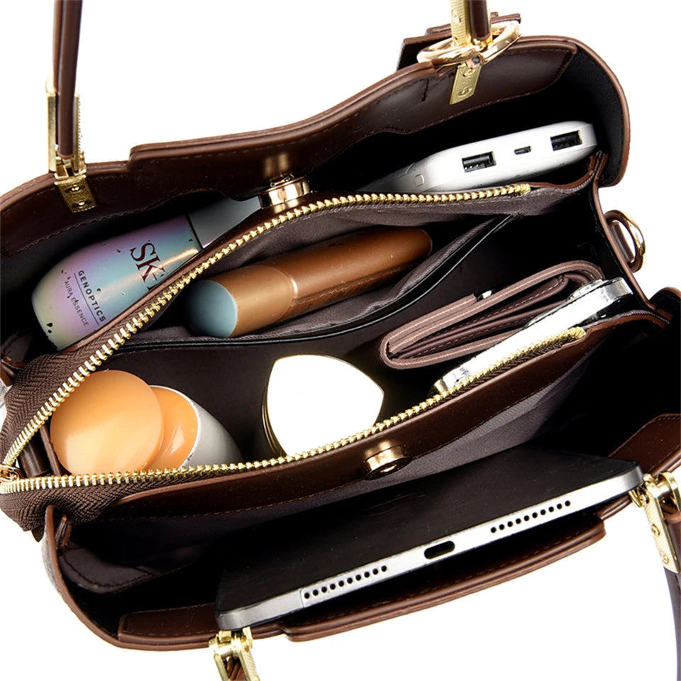 Luxury Large-Capacity Leather Handbag