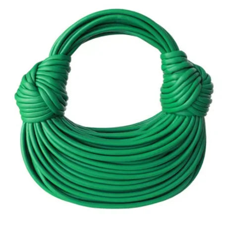 Women’s Luxury Handwoven Gold Handbag – Designer Rope Noodle Bag 2025