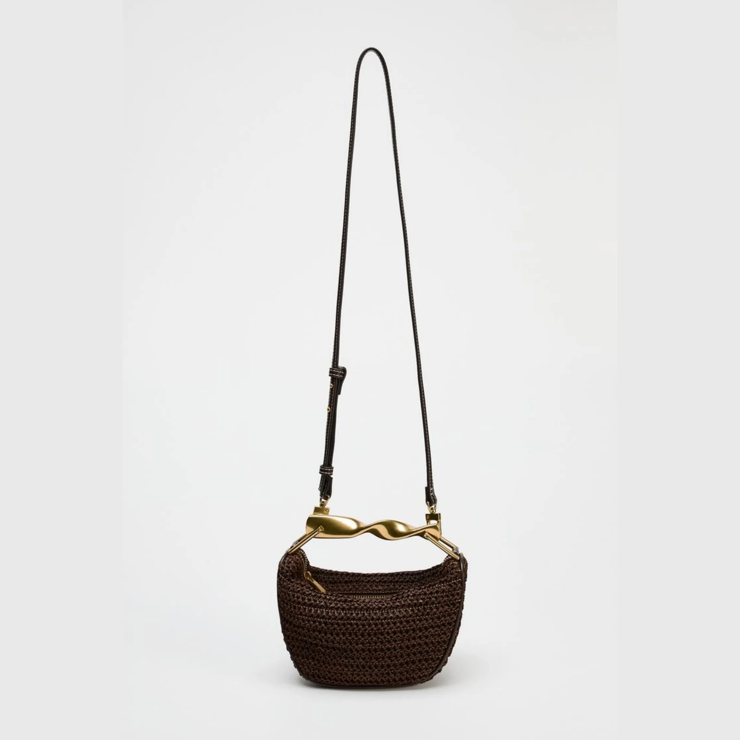 Summer Half-Moon Straw Shoulder Bag